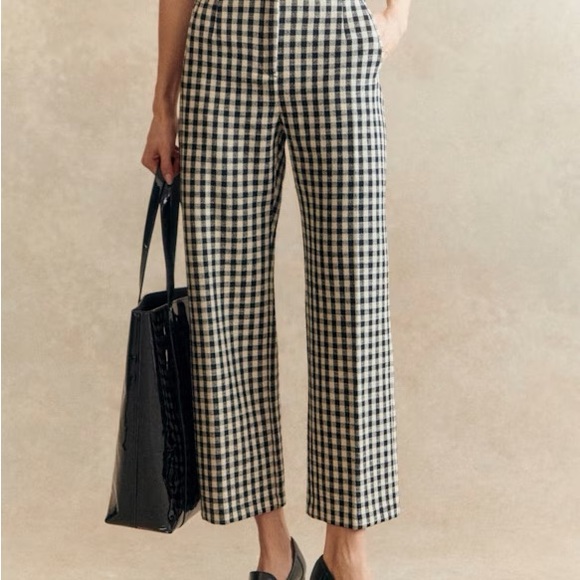 Sezane Other - Martin Crop Trousers - Black/Ecru Gingham